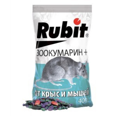 Приманка зерно от грызунов ЗООКУМАРИН+ ассорти пакет 400г RUBIT А-5152