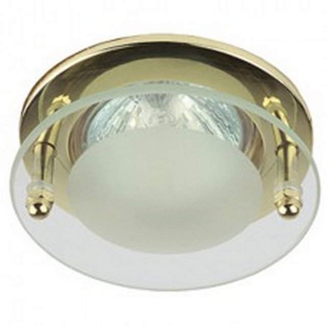 СВЕТИЛЬНИК "ЭРА" KL15 GD MR1612V/220V 50W "С КРУГЛЫМ СТЕКЛОМ" ЗОЛОТО /998/