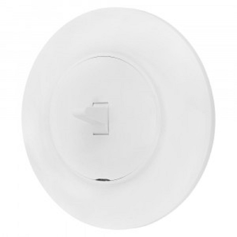 Выключатель "Ретро Прованс" 1 СП белый в сборе круглый тумблерный Bylectrica С110-2403 (421)