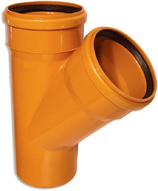 Тройник ПВХ 110х110 45 градусов рыжий