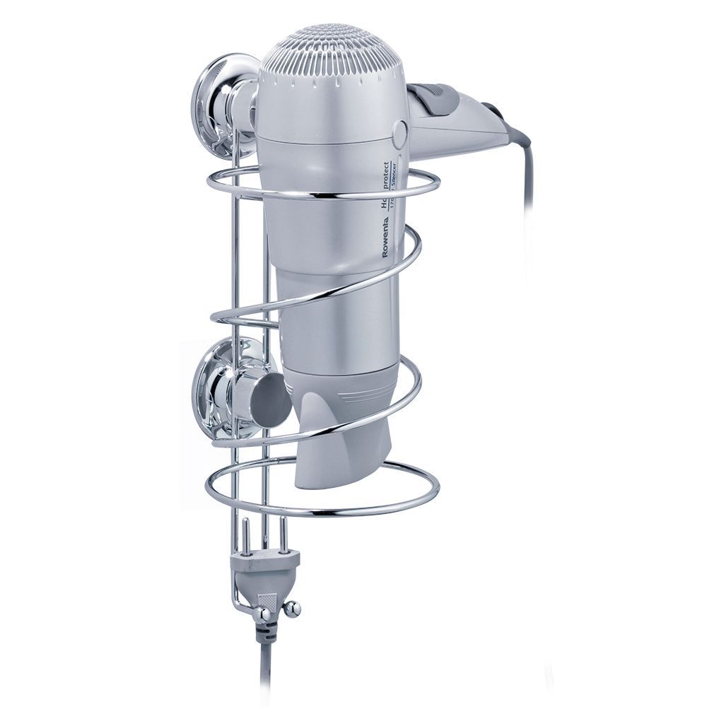 ДЕРЖАТЕЛЬ ДЛЯ ФЕНА SWISS ХРОМ СТАЛЬ 2 ВАКУУМНЫЕ ПРИСОСКИ 12*12*26,5СМ 10204-ТК