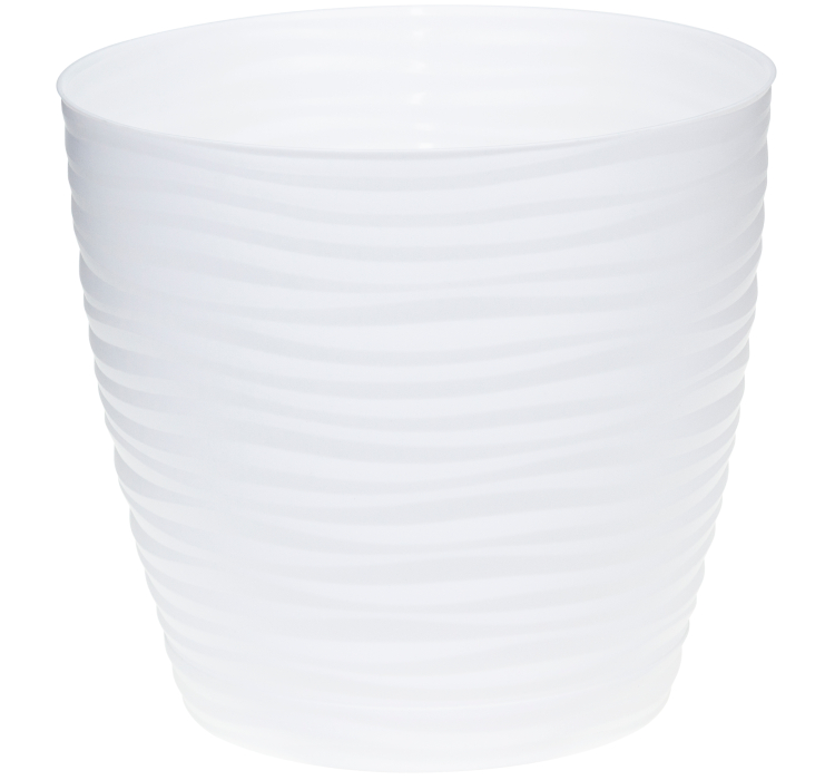 КАШПО ДЮНА D220ММ 5,5Л С ПОДДОНОМ БЕЛЫЙ М 3070