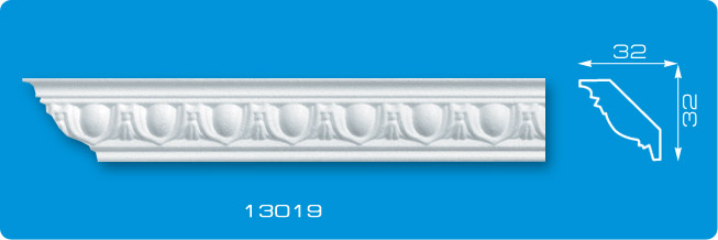 Плинтус потолочный инжекционный "Лагом" №13019 (П) 1,3м DISN-113019-PR-0090