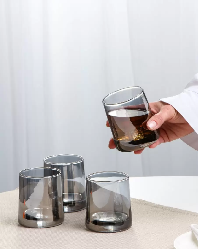 Набор стаканов стекл. Daniks Классик графит 4шт 250мл 500157