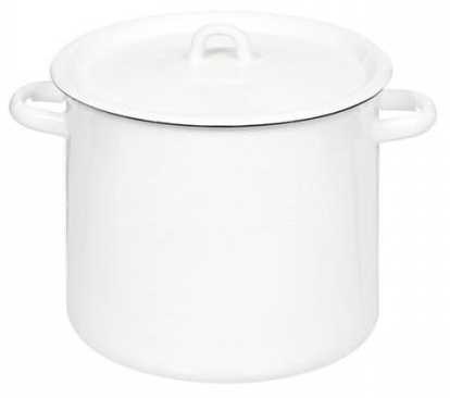 Кастрюля эмал. 5,5 л белая без декора 109998 С41617