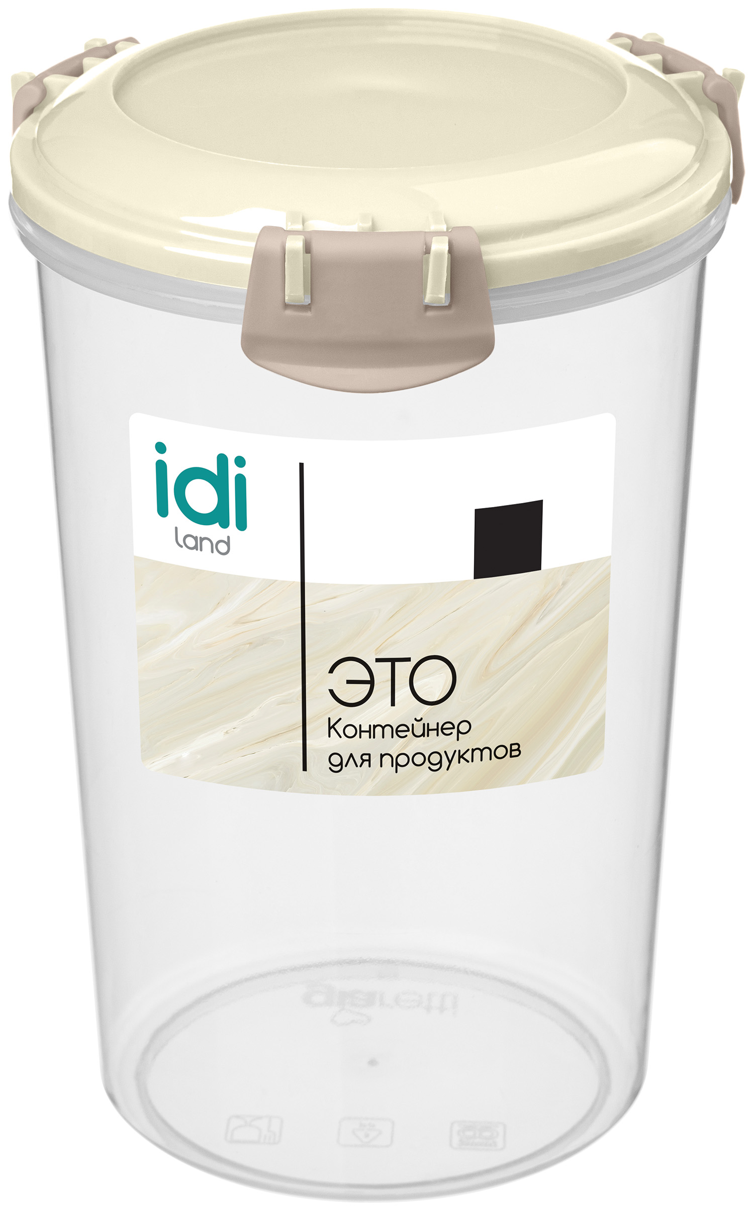 Контейнер для продуктов пласт. MODENA  1,1л светло бежевый с защелками 221113025/01