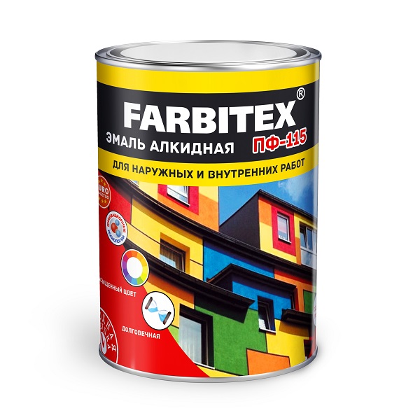 Эмаль алкидная ПФ-115 FARBITEX персиковая 2,7кг 4300001717- купить в АПлайн