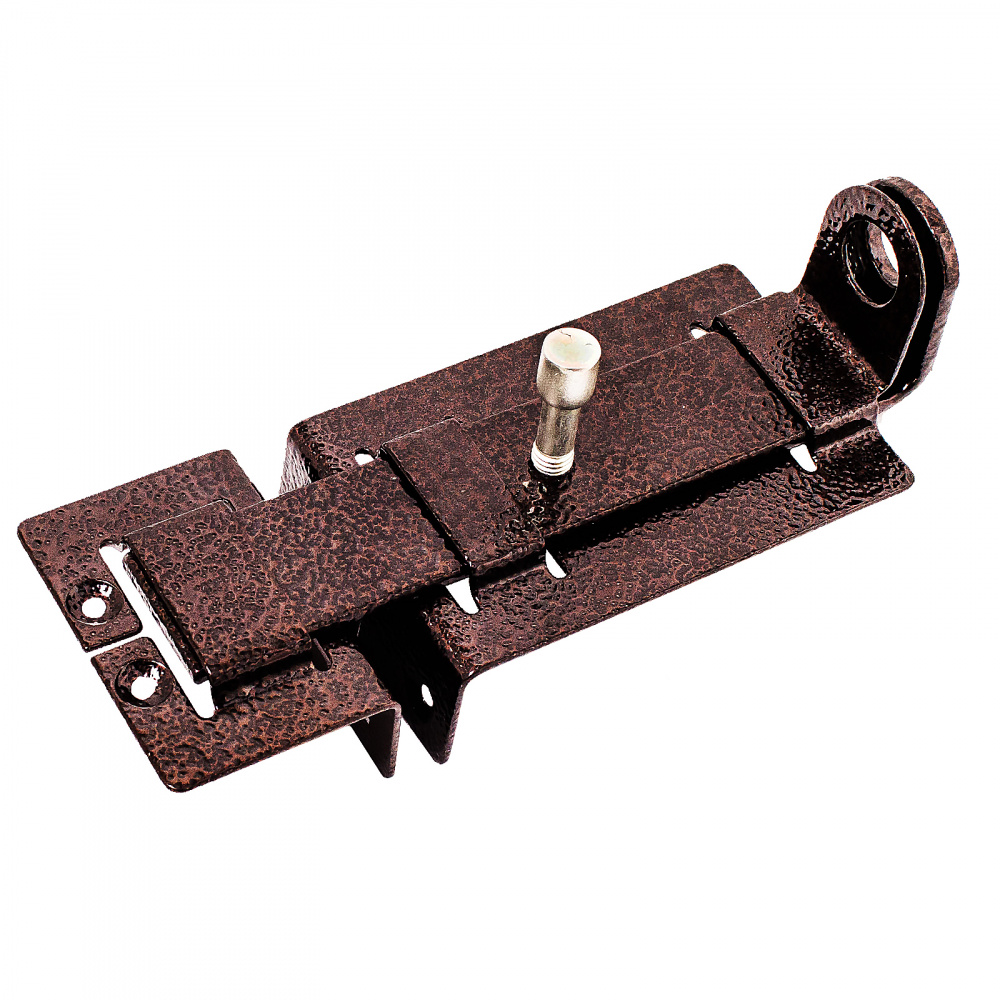 Задвижка Секрет ЗД-04 145мм плоский ригель с проушиной антик медь