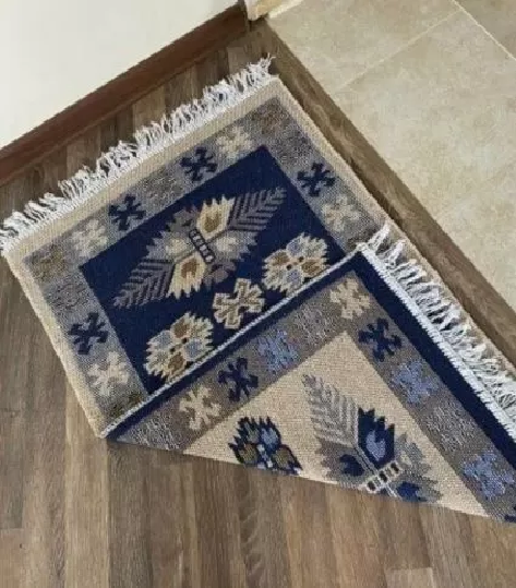 Коврик хлопковый Kilim Usak 60х90см синий UK01