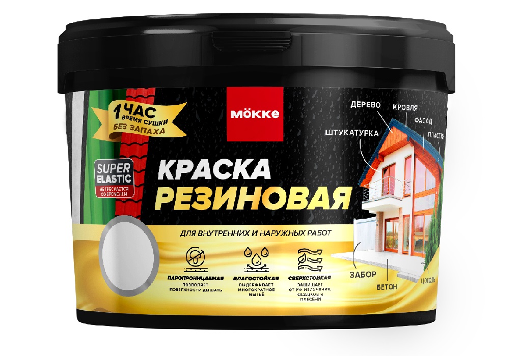 Краска резиновая MÖKKE чёрный, 3кг - 7504 - купить в АПлайн