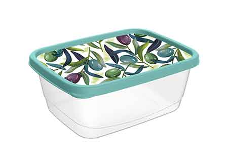 Контейнер для продуктов пласт. 1,5л с декором зеленый 221159418/05