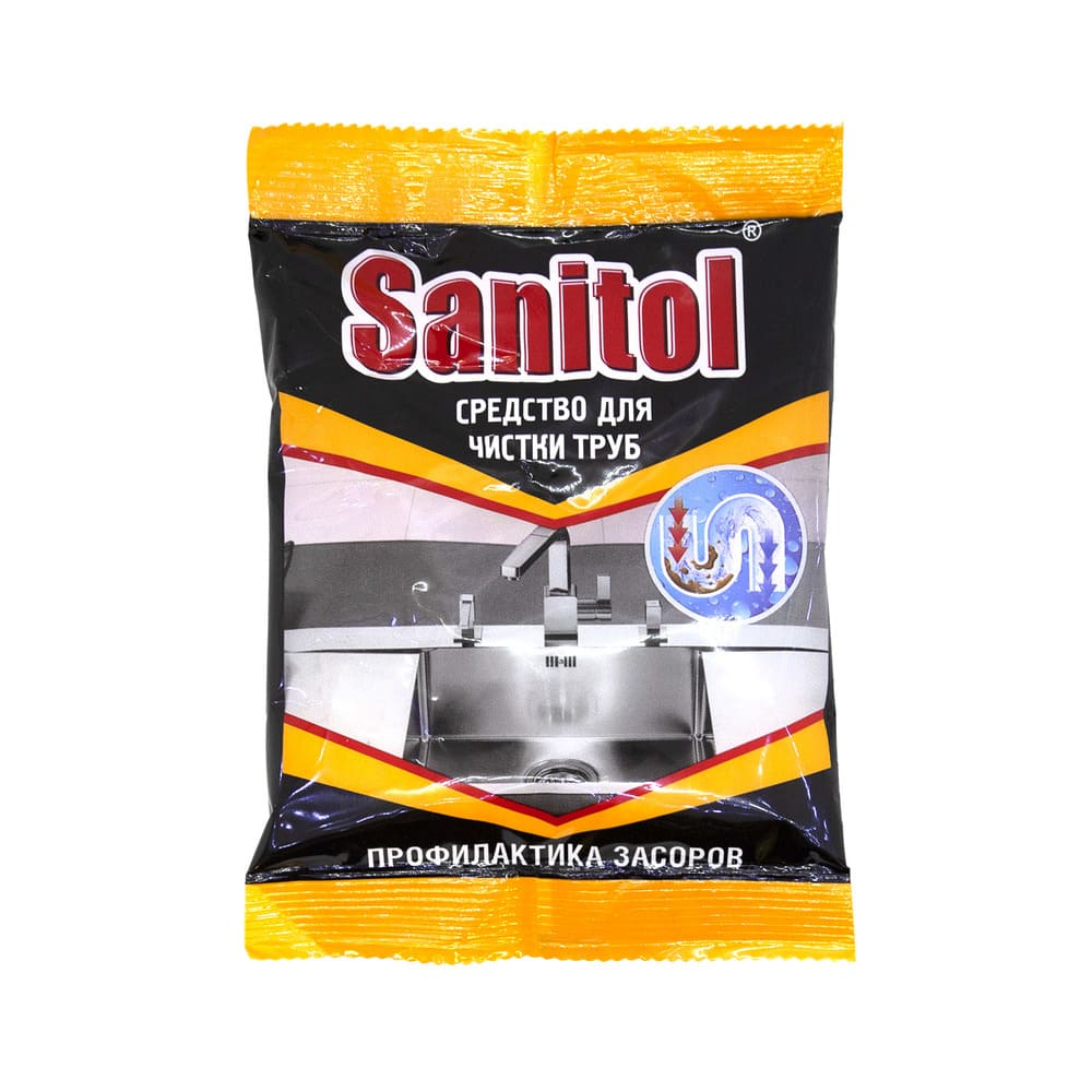Средство для прочистки труб SANITOL 90г антизасор 