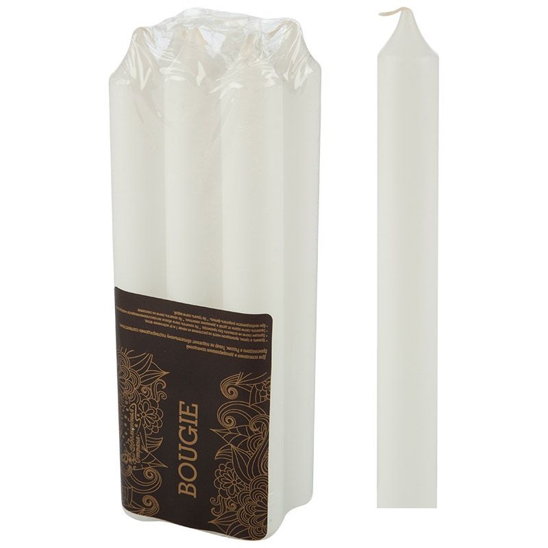 Свечи столовые SIMPLE 6шт белые 7885