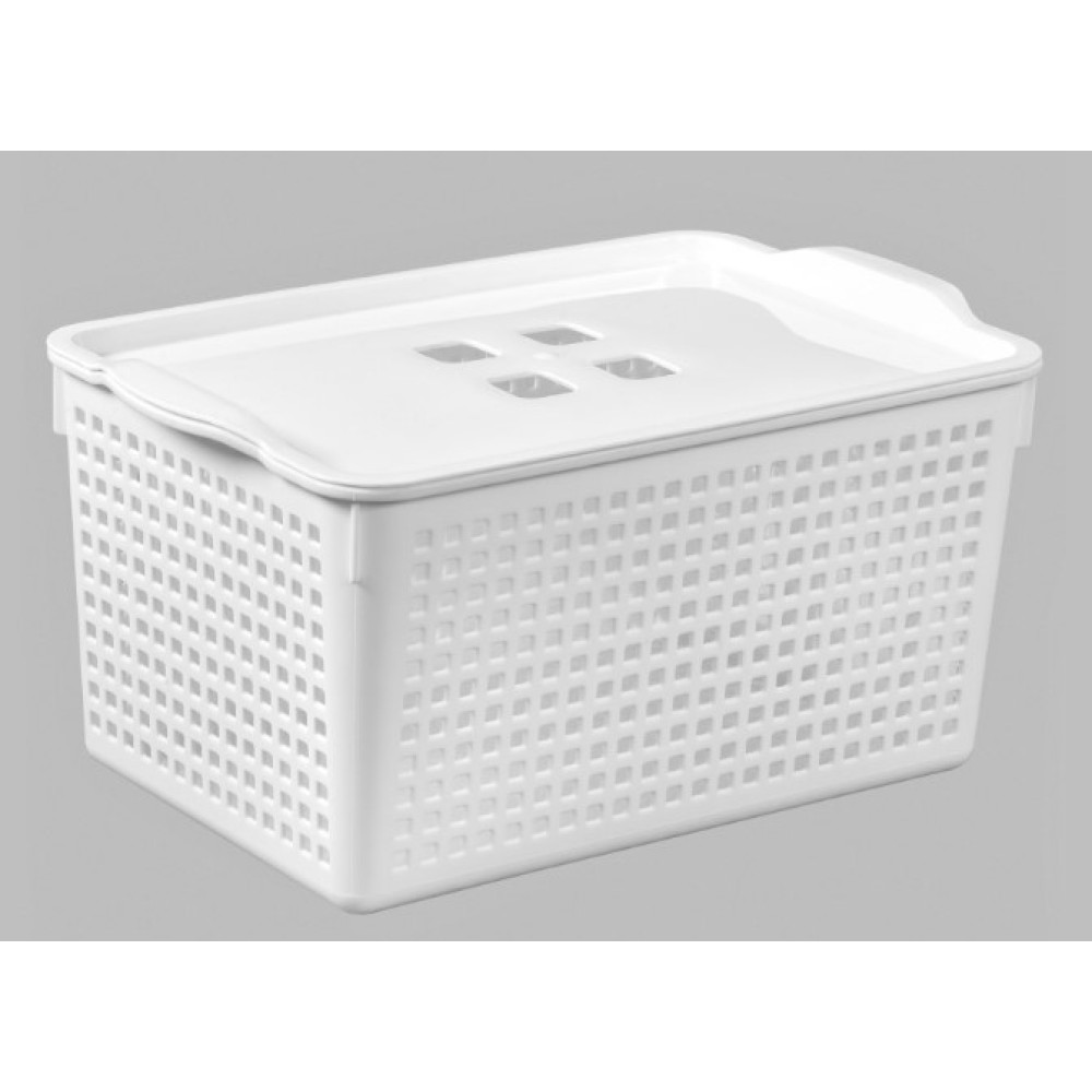 Корзинка пласт. Лофт 29,5х18,5х14,5см 5,3л белая 644106