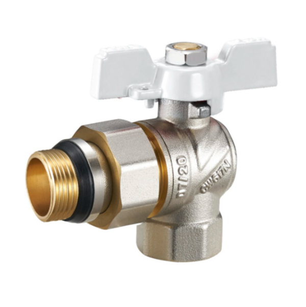 Кран шаровой бабочка с американкой 3/4" угловой полнопр. с полу. и антипрот. ручка FAOL12 ZEGORFAOL12- купить в АПлайн