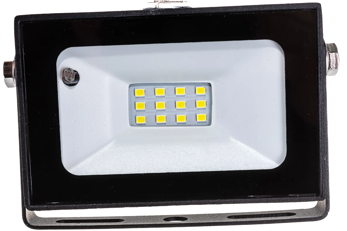 Прожектор светодиодный 10Вт 6500К IP65 черный с датч. движ. General 860lm SMD 100*80*26 403400 /802