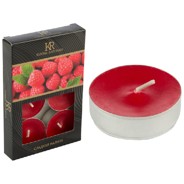 Свеча чайная Сладкая малина 6шт 202902 007912