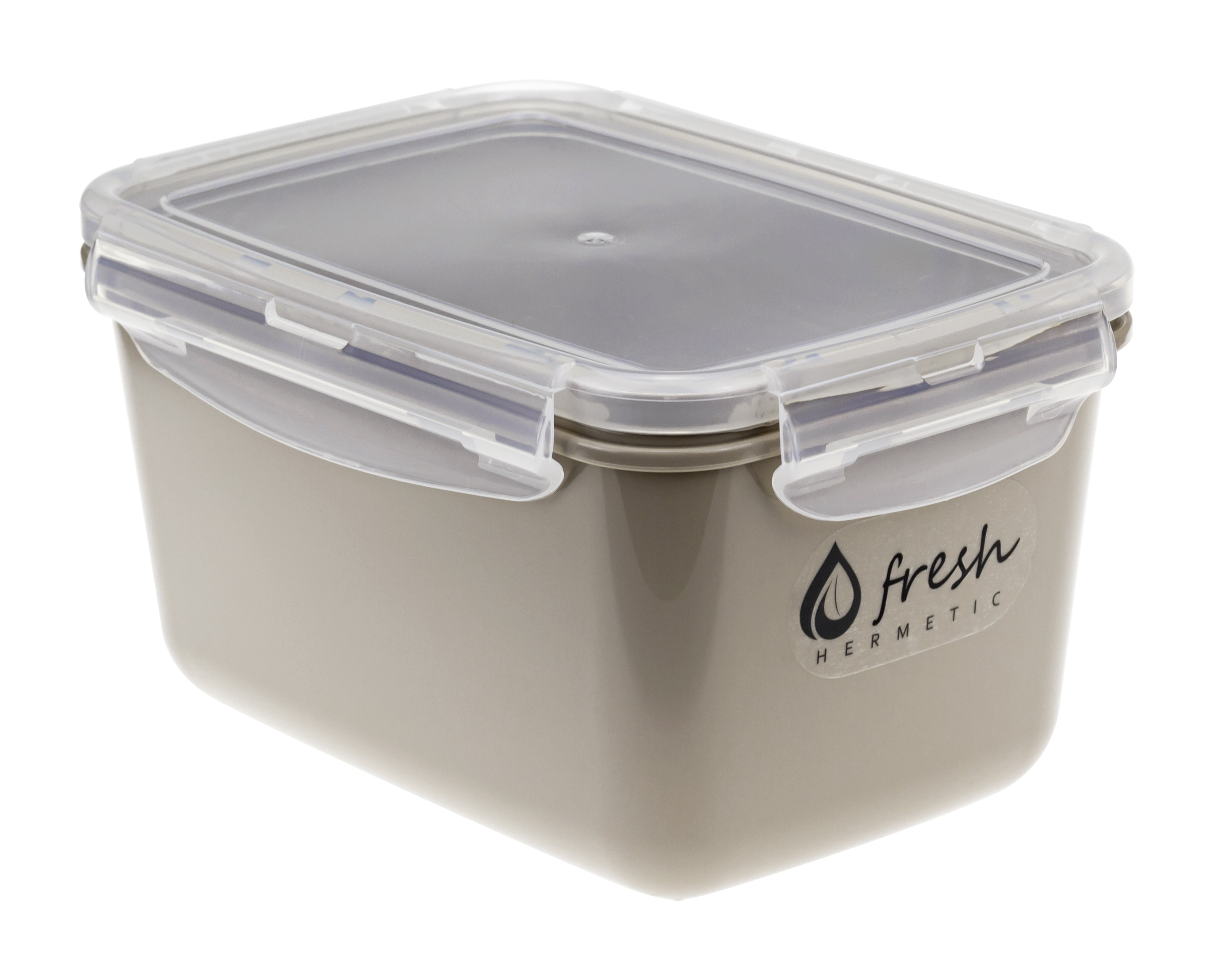 Емкость для продуктов пласт. Фреш 0,7л с защелками капучино М1421