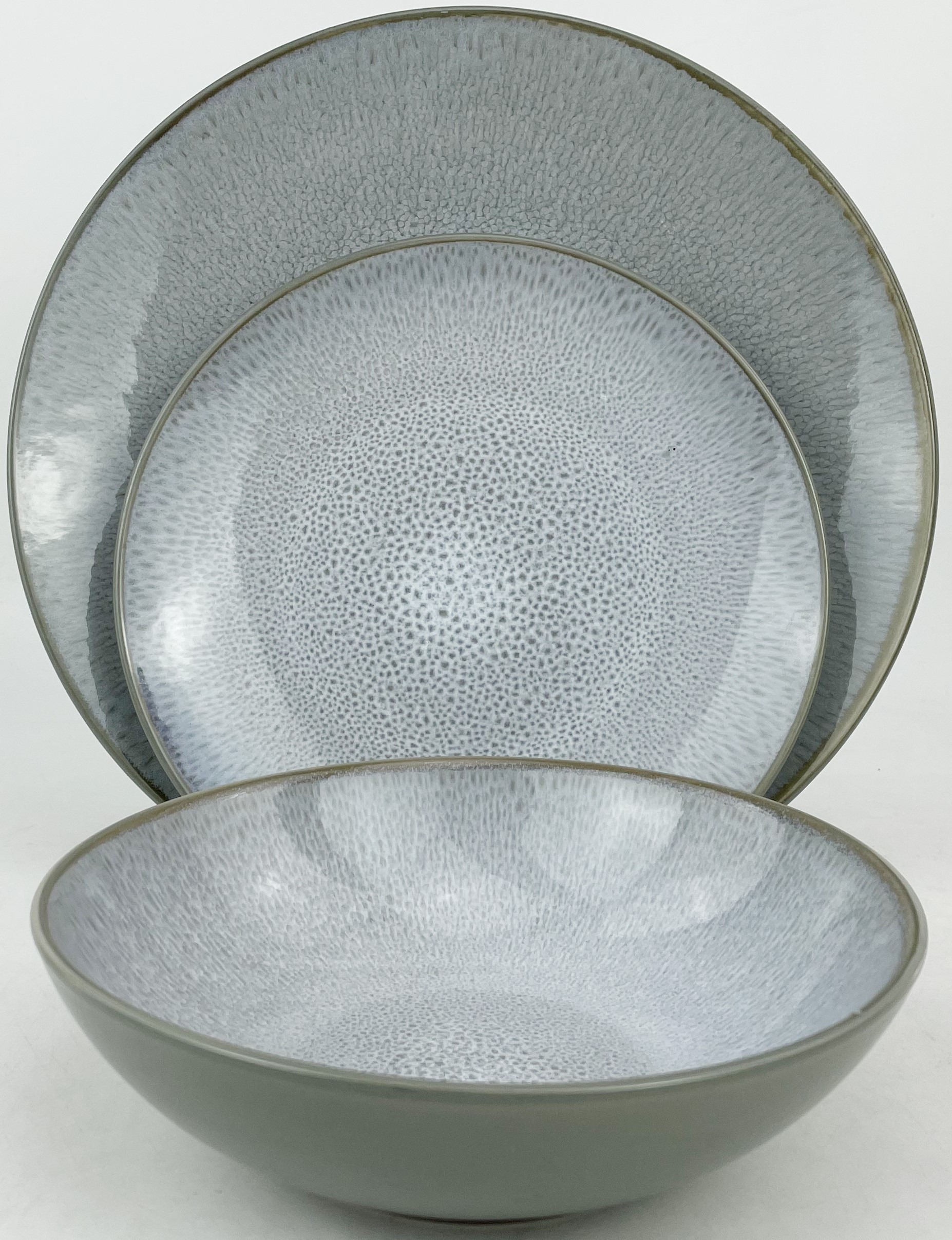 Набор посуды керам. 12 предметов серый камень 104913