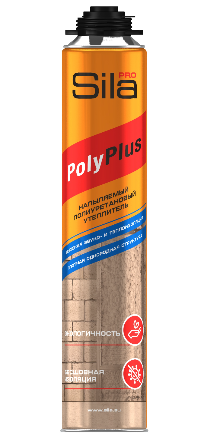 Утеплитель напыляемый SILA PRO POLYPLUS полиуретановый 850мл /SPPOLSSPPOLS- купить в АПлайн