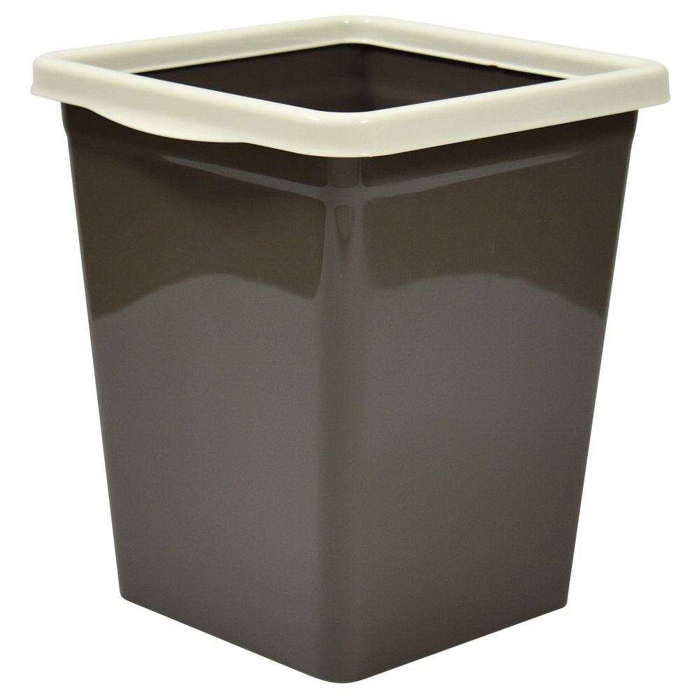 Ведро для мусора пласт. 8,5л 23х22,5х26,5см с фиксатором слон.кость/шоколад 940822