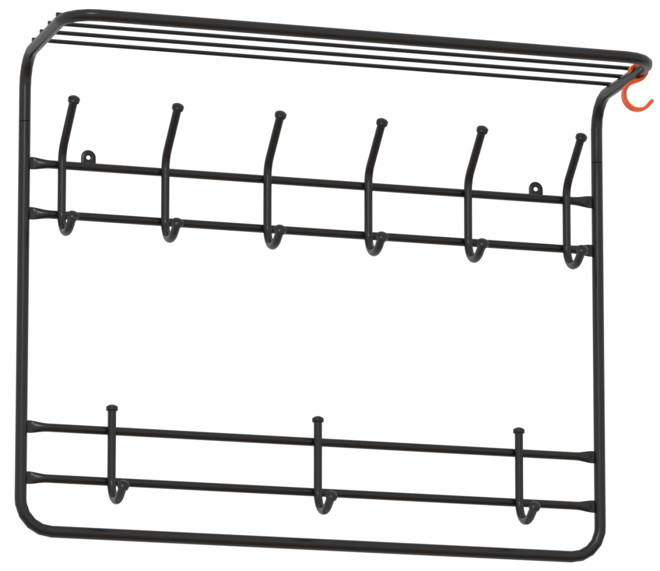 Вешалка металл. 2х ярусная с полкой 80см черная ВСП 9 Ч