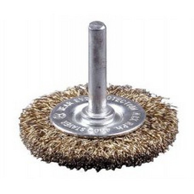 Корщетка для дрели дисковая 100мм волнистая стальная латунир. проволока толщ. 0,3мм Бибер 70986