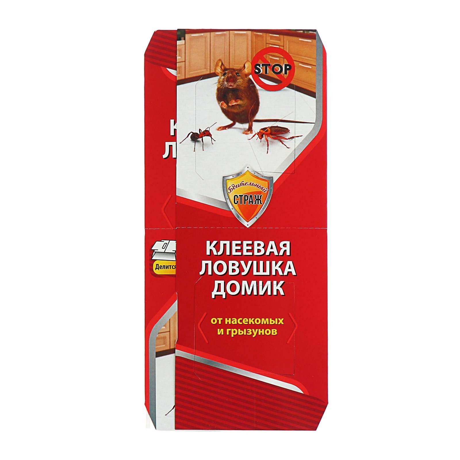 Клеевая ловушка от насекомых и грызунов без приманки Бдительный страж 4834537