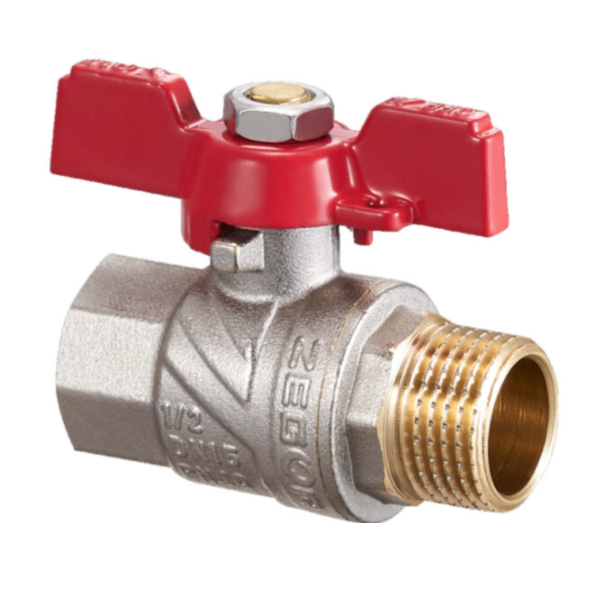 Кран шаровой бабочка 3/4" латунный полнопроходной вн/нар(г/ш) CW617N ZEGOR - FN12 - купить в АПлайн