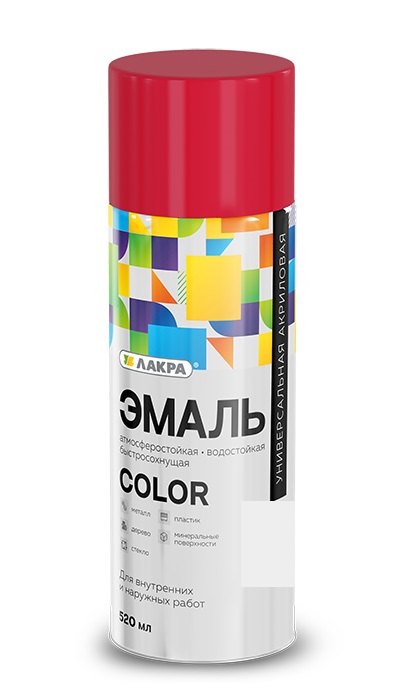 Эмаль аэрозольная ЛАКРА COLOR белый мат. 520мл