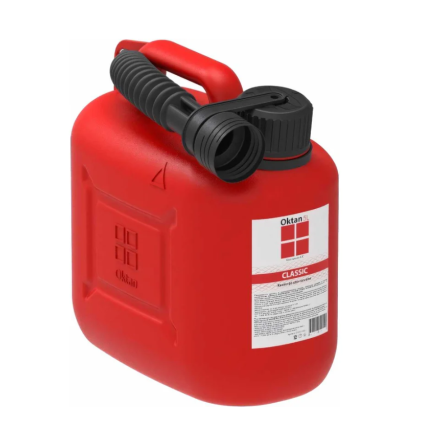 Канистра пластиковая для ГСМ с заливным устройством OKTAN красная 5л