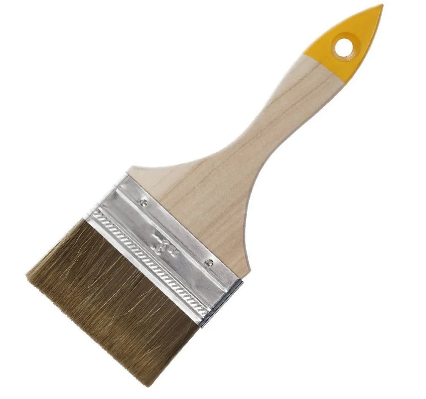 Кисть плоская "Хобби"  75 мм (смеш.щетина / дер.ручка) 102030 Korvus