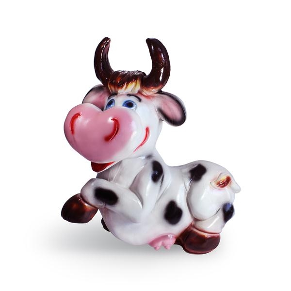 Фигура садовая гипс Корова большая 420х380мм 134