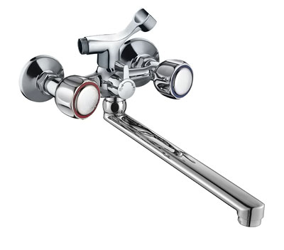 Смеситель для ванны GOTA ROCIO ORIO двуручный с длинным изливом 300 мм арт.G344810