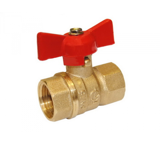 Кран шаровой БАЗ 11Б27П1 бабочка 1/2 (D15) вн/вн (г/г) произ-во Россия /147/ (Э)