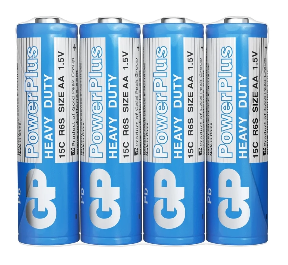 Элемент питания АА солевой (R6) GP Powerplus 15CEBRA-2S4 SR4, спайка 4шт. - 10878 - купить в АПлайн