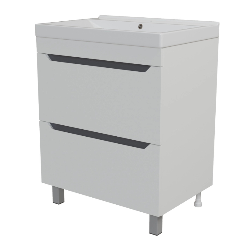 Тумба д/ванной "Лайн-70" 2 ящика под раковину Марго-70 (ПВХ)