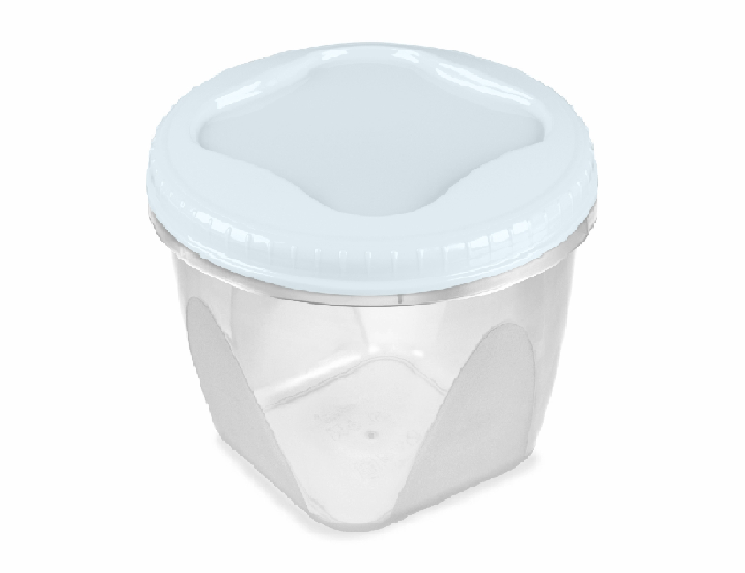 Банка для продуктов пласт. Тондо с завин. крышкой 0,45л светло-голубая С284СГЛ