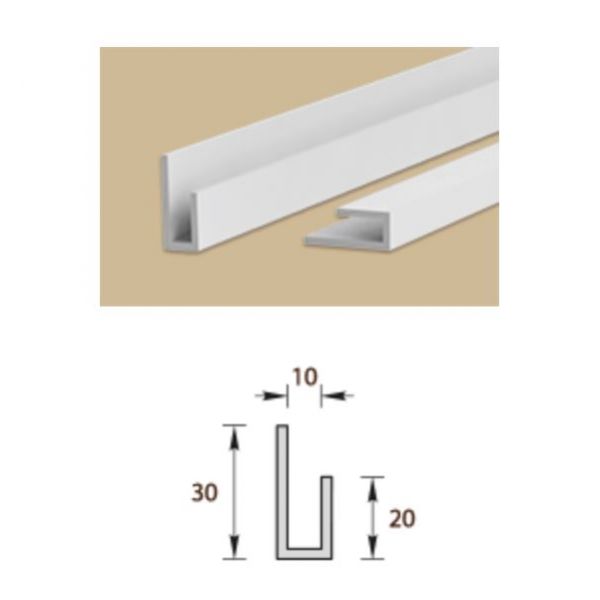 Профиль стартовый ПВХ (L-профиль) для панелей белый 3мх8-10мм "ПАНЕЛЬПЛАСТ"PAN 101- купить в АПлайн