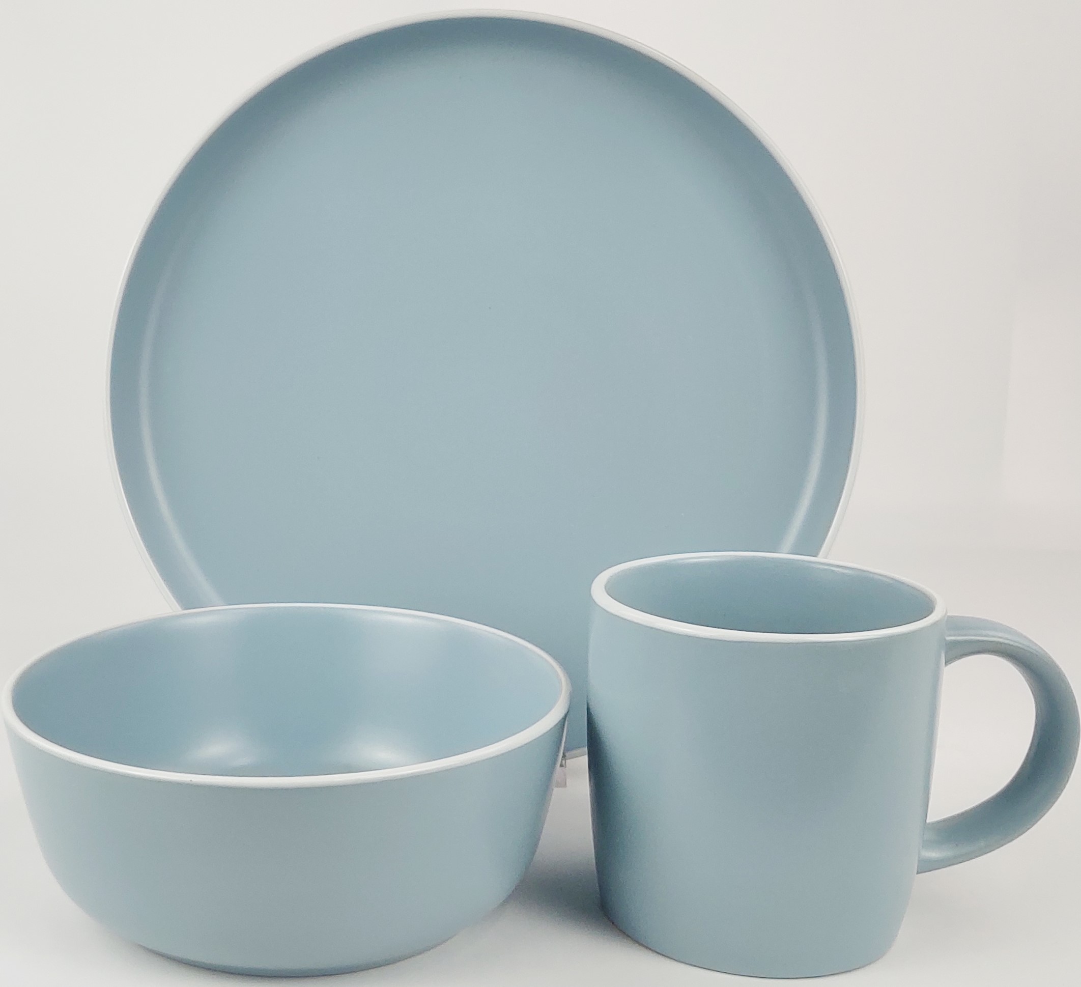 Набор посуды керам. 12 предметов голубой 104918