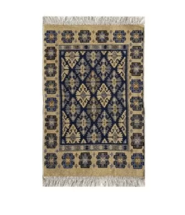Коврик хлопковый Kilim Usak 50х80см бежево-синий UK1578