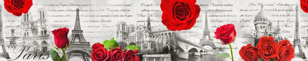 Панель-фартук Красные розы Европы фотопечать 333/3 600х3000мм