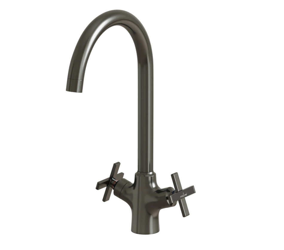 Смеситель для кухни "MIXLINE" графит 1/2 кер. ML38-032 "Graphite" высокий излив арт.553897553897- купить в АПлайн