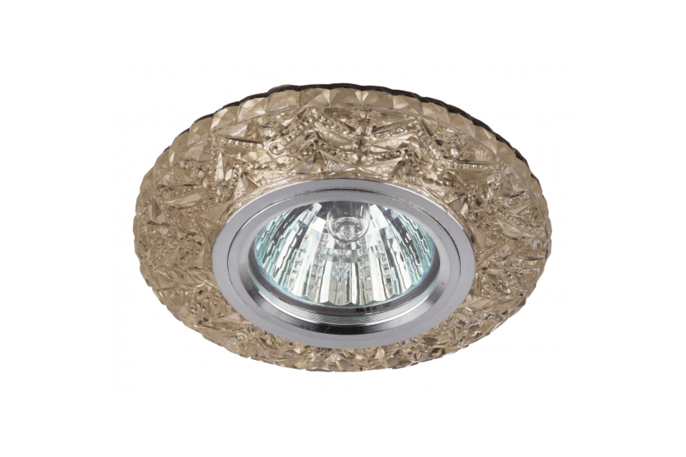 Светильник встр. GU5.3 "Эра" DK LD4 CHP/WH декор MR16 50W шампань /073/