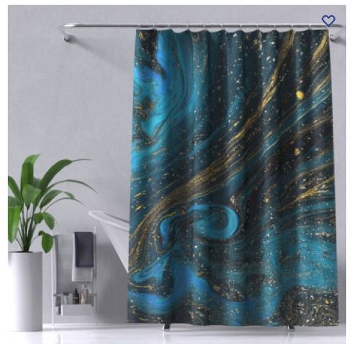 Штора для ванной комнаты ZALEL Marble 180х200 полиэстер, кольцами, с утяжелителем YT-Marble188 - YT-Marble188 - купить в АПлайн