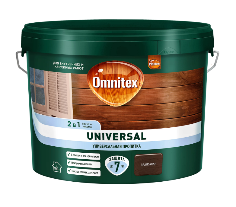 Пропитка Omnitex (Pinotex) UNIVERSAL 2В1 акриловая палисандр 2,5л***