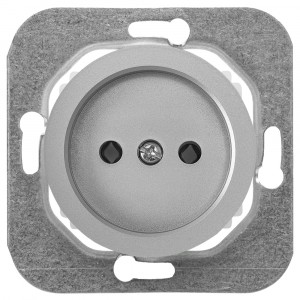 Розетка "Ретро Прованс" 1 СП серебро механизм Bylectrica РС16-1401 (657)