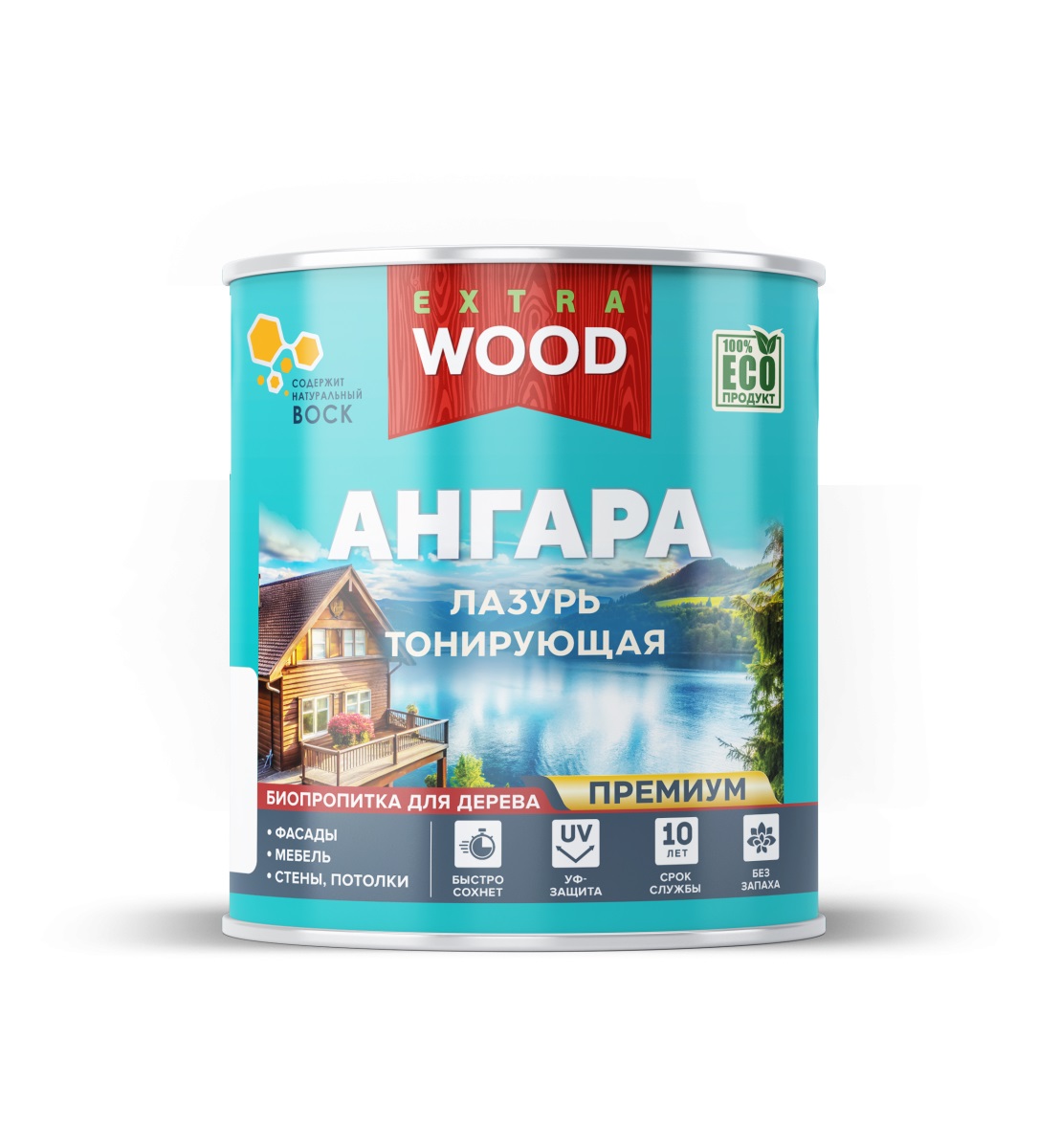 Лазурь акриловая EXTRA WOOD для дерева тонирующая биозащитная Ангара белый 2,5л 4300016733- купить в АПлайн