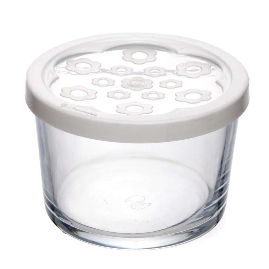 Банка малая Бейзик 220мл с белой крышкой /42230SLBW