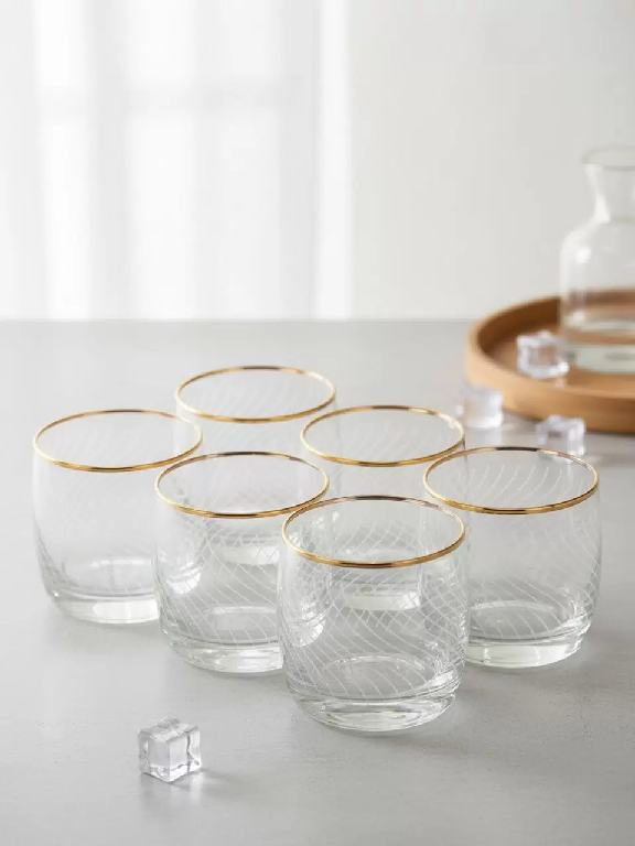 Набор стаканов стекл. Декостек Онда 300мл 6шт 160-ГЗ4 518352